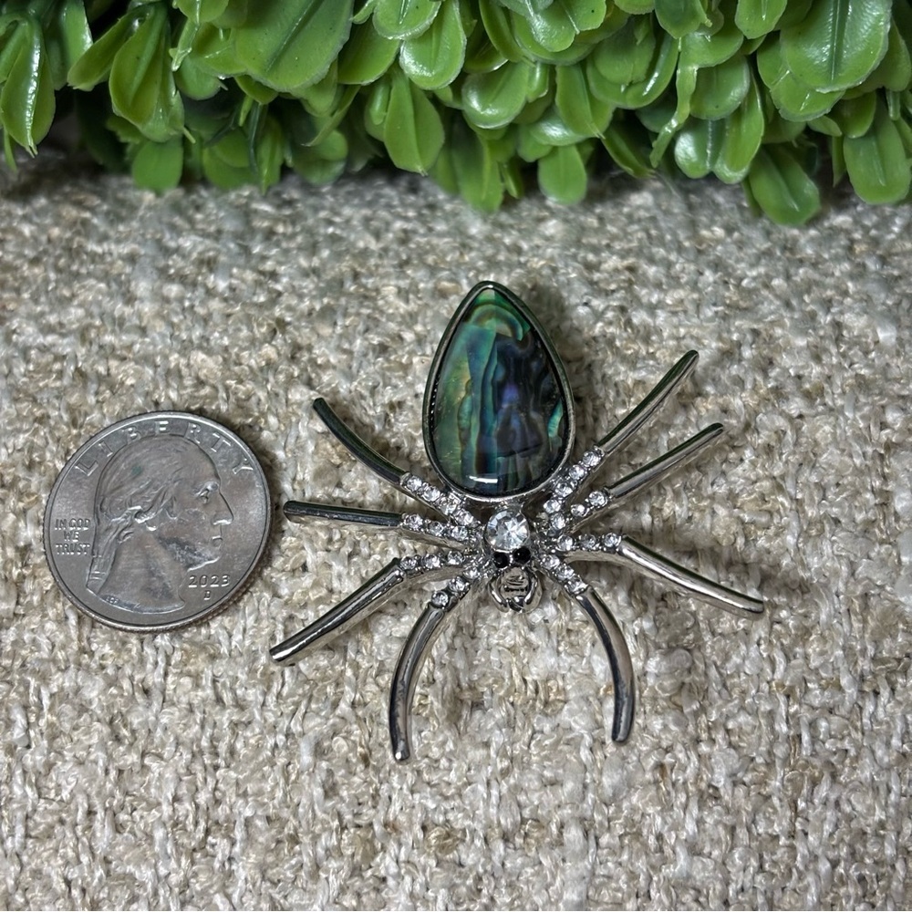 Abalone mother of pearl spider Brooch - Picture 6 of 6